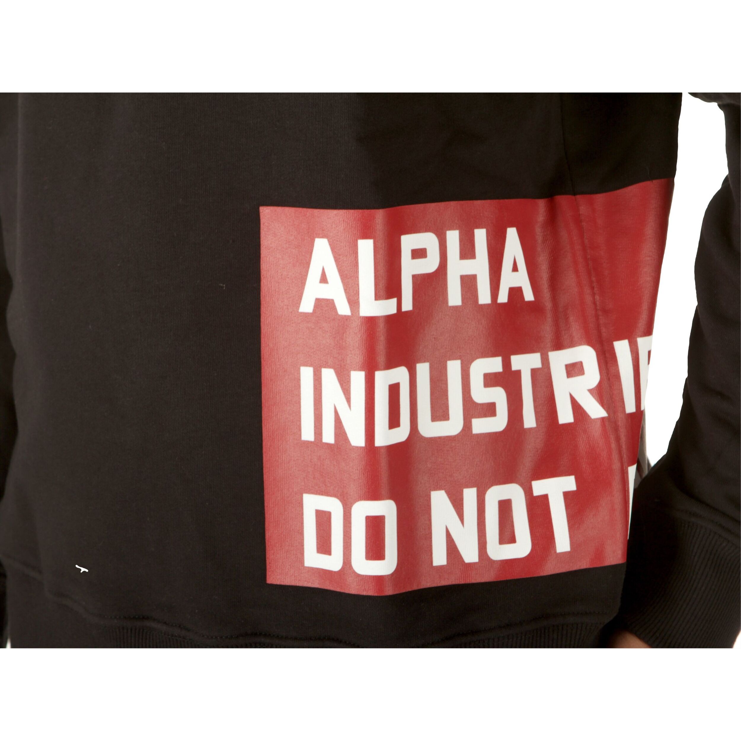 Felpe Alpha Industries Do not remove Sweater Black Nero