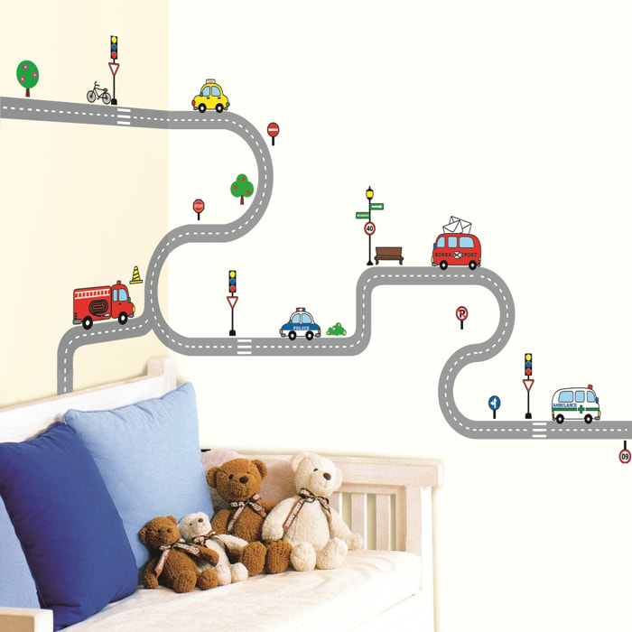 Stickers Muraux décoration adhésifs petites voitures