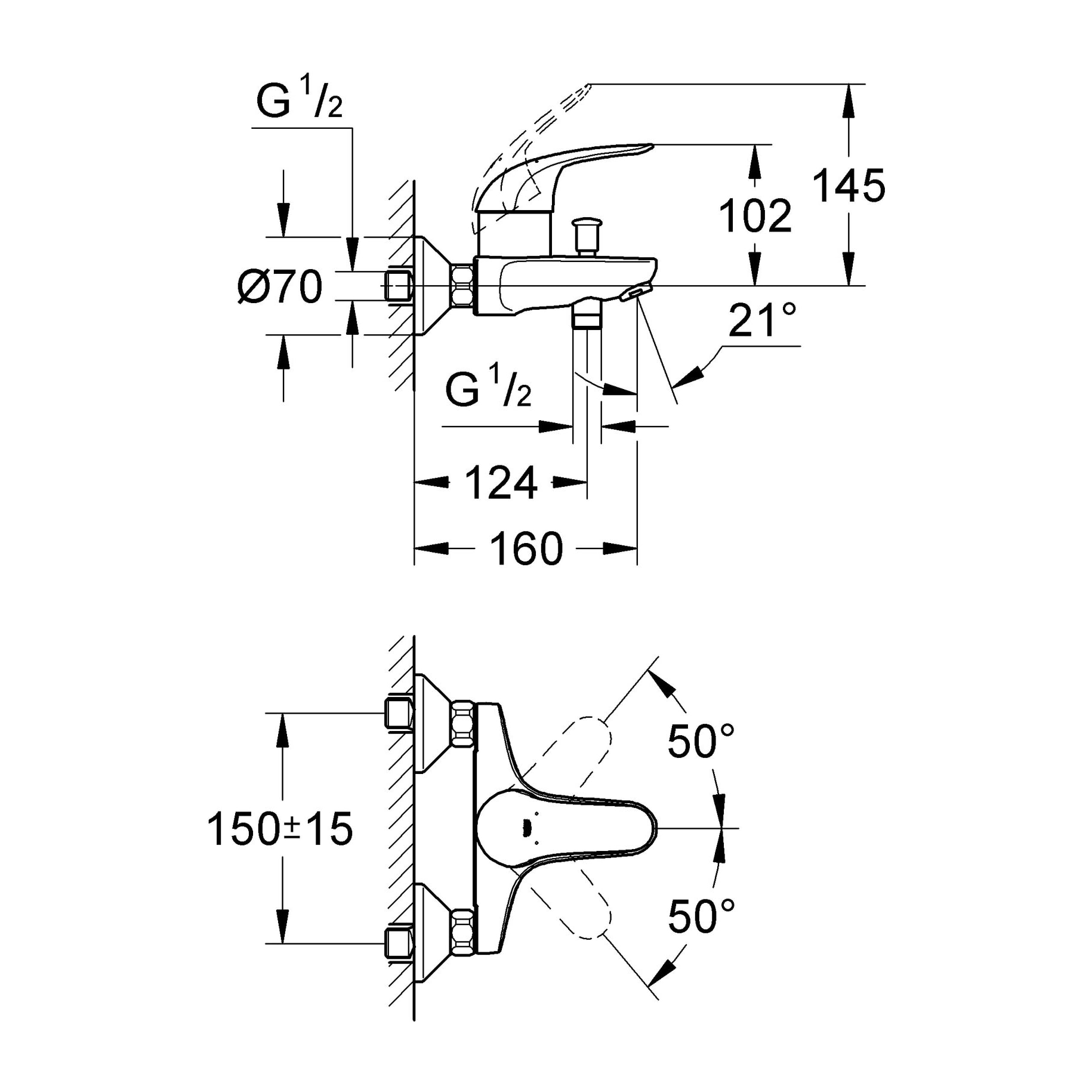 GROHE Swift Mitigeur monocommande Bain / Douche Chromé 23270000