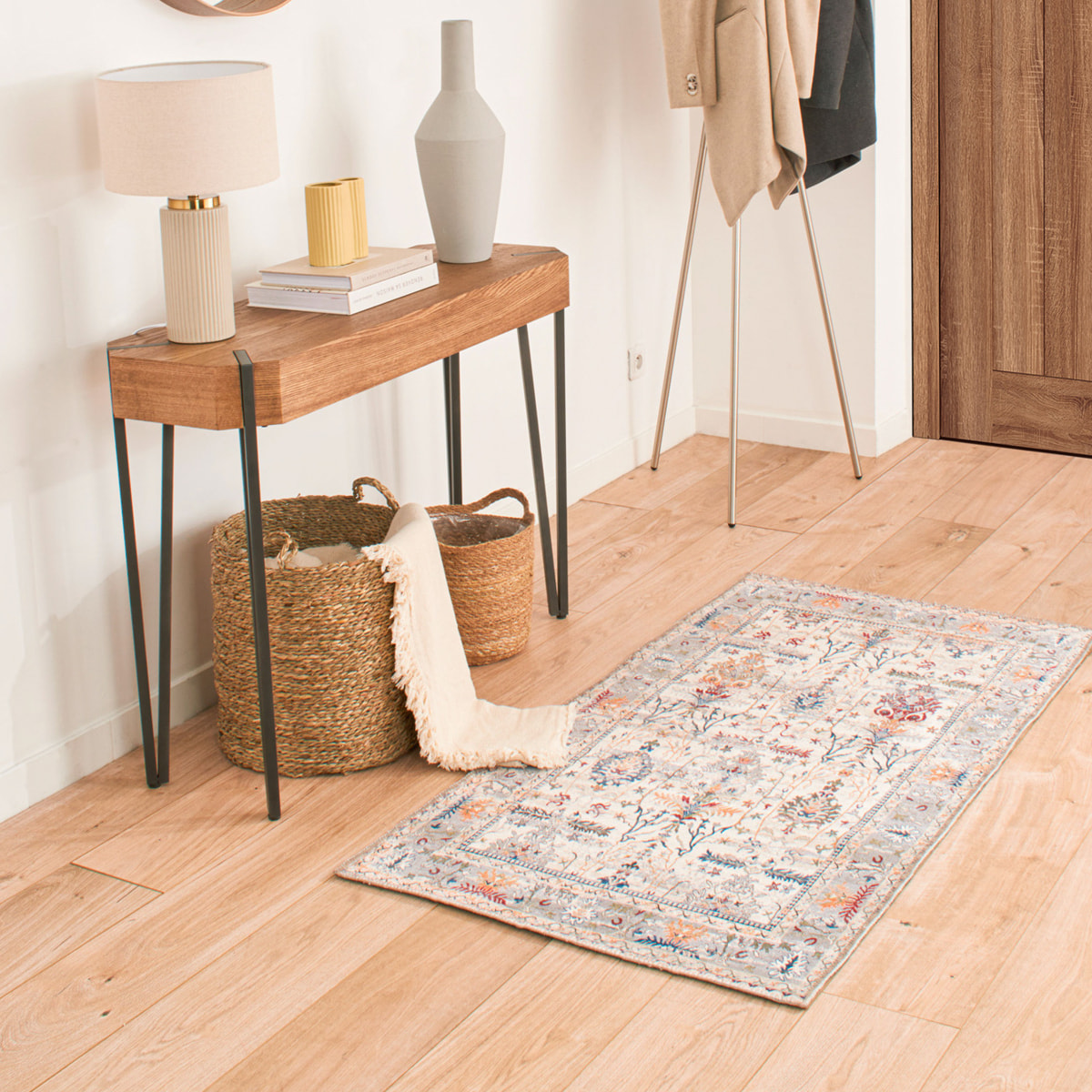Radom - tapis vintage lavable en machine à 30°C, crème