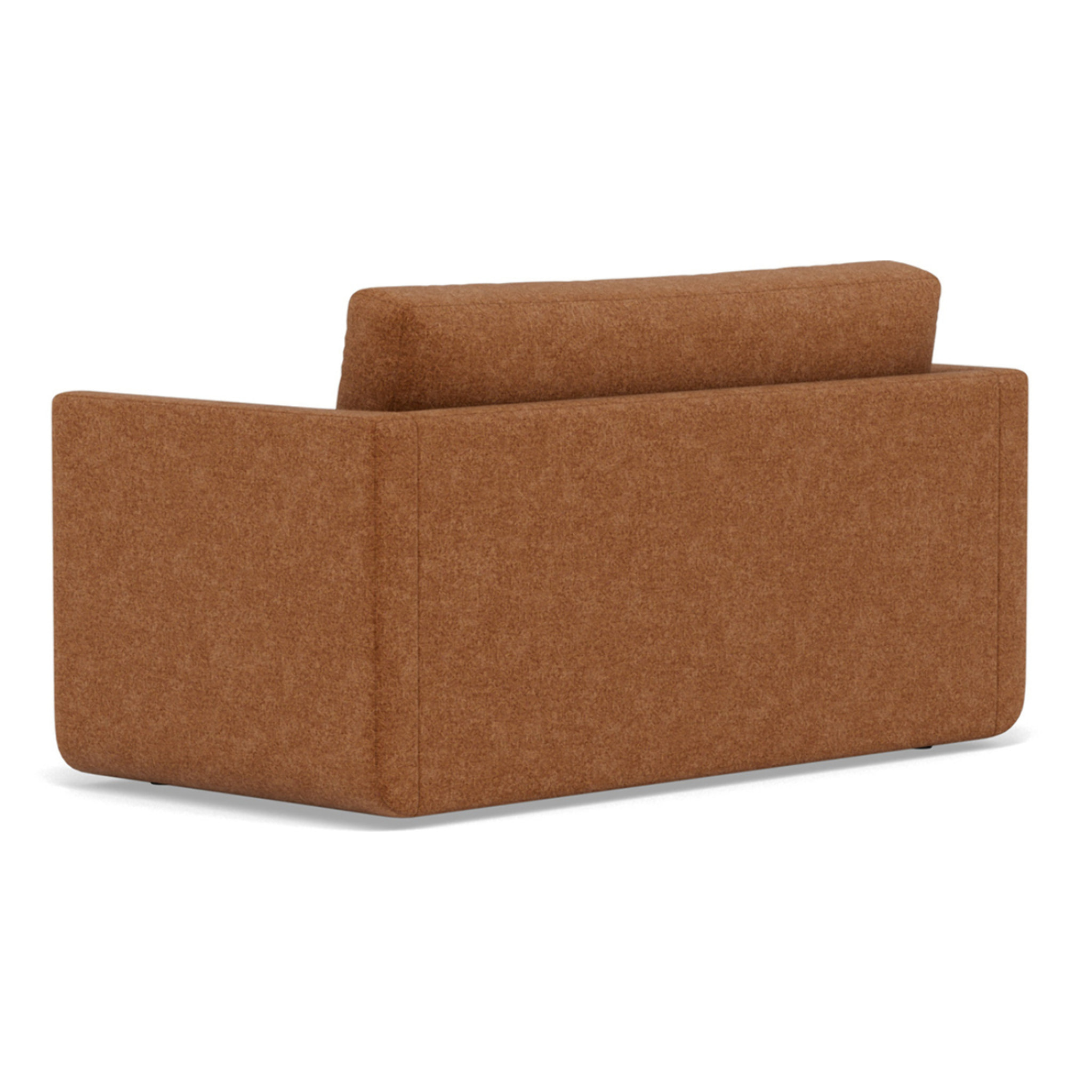 Isana - Canapé 2 places convertible déplimousse avec accoudoirs incurvés en tissu - Terracotta
