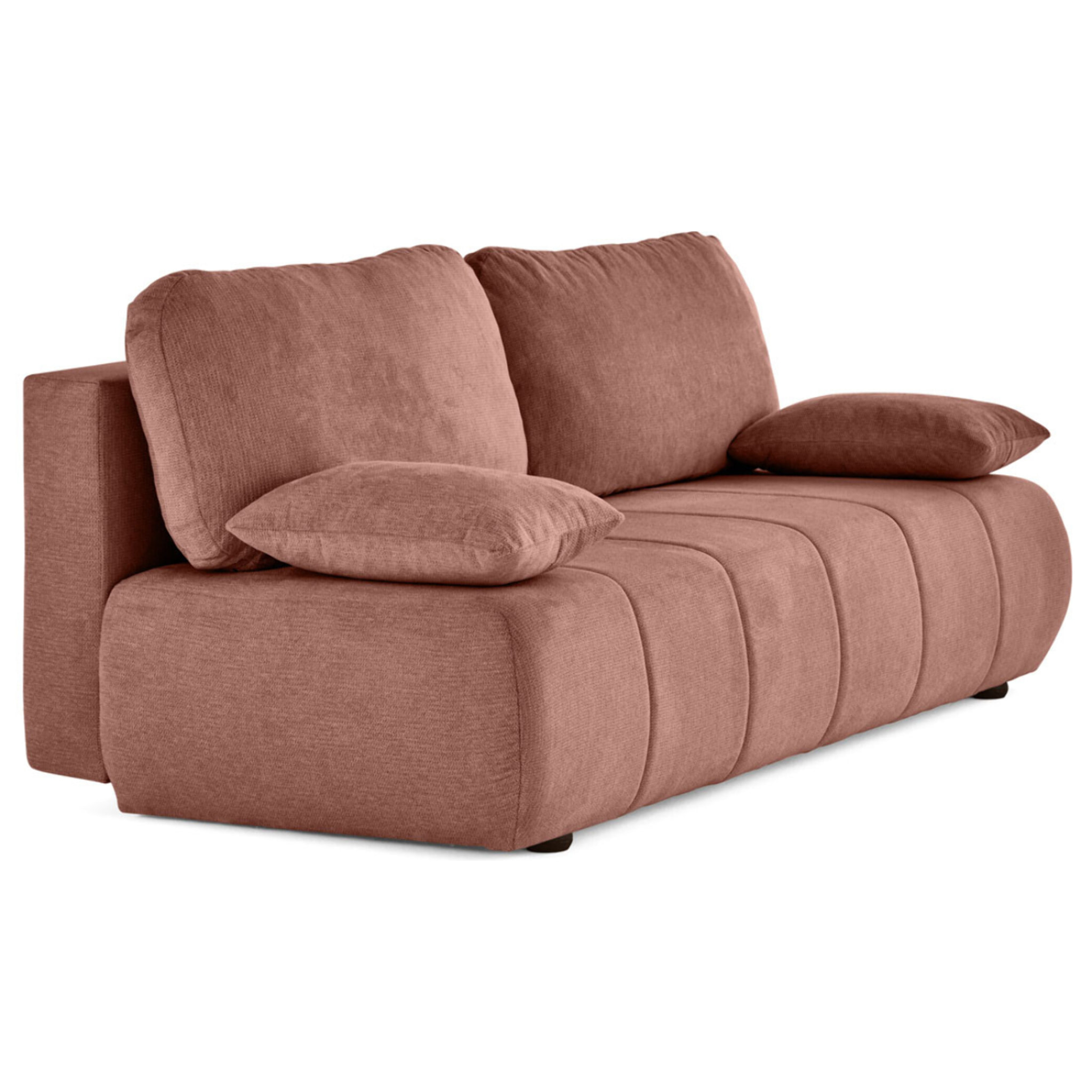 Harper - canapé 3 places convertible avec coffre en tissu texturé - Rose