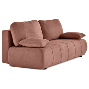 Harper - canapé 3 places convertible avec coffre en tissu texturé - Rose