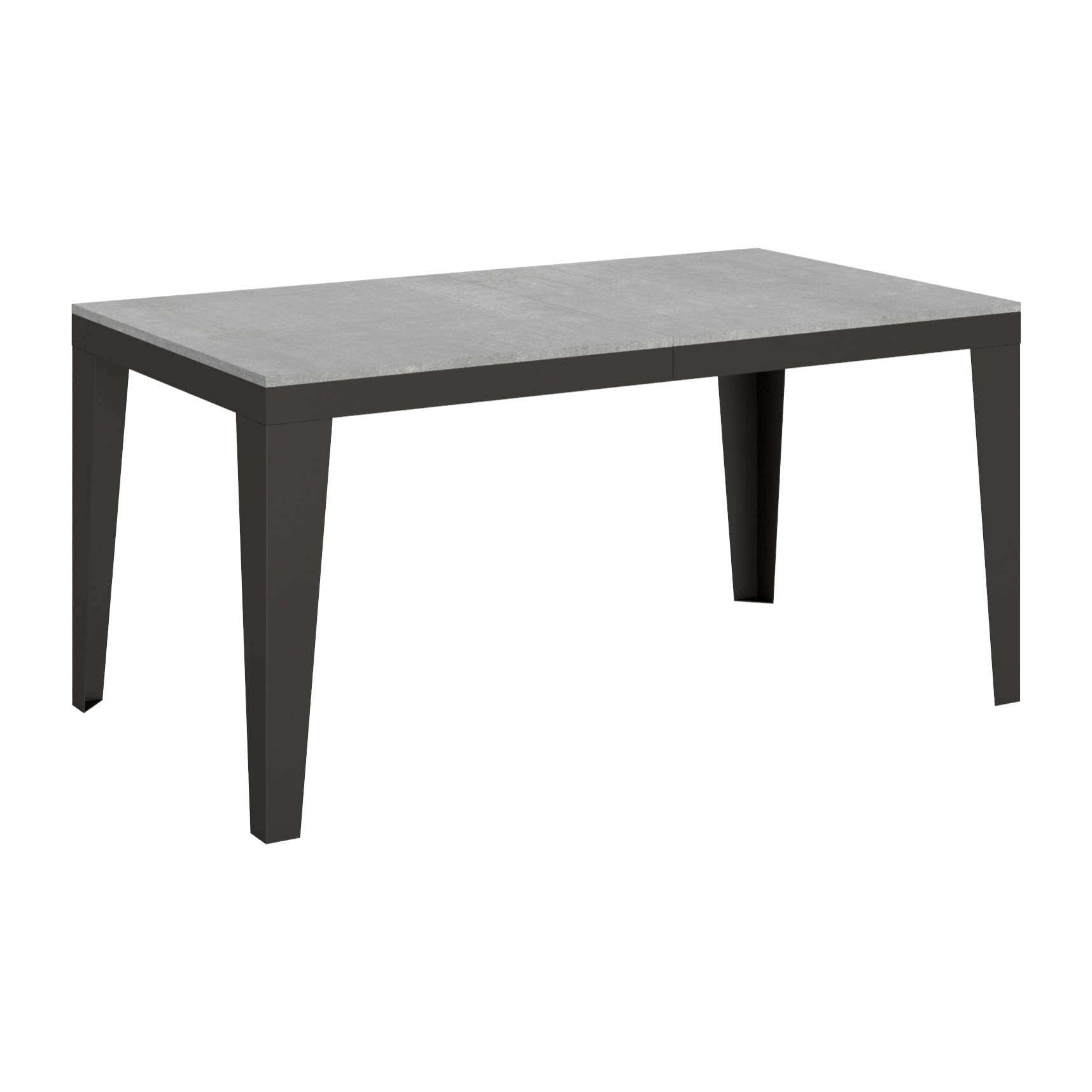 Table extensible 90x160/264 cm Flame Evolution Gris Béton cadre Anthracite