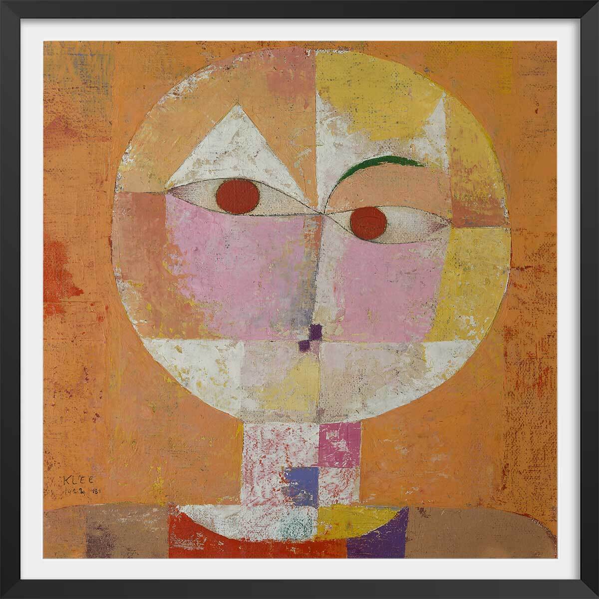 Poster Senecio - Paul Klee Affiche + cadre en bois - Noir