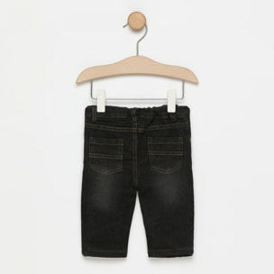 PANTALONE BLACK DENIM CUCITURE TABACCO