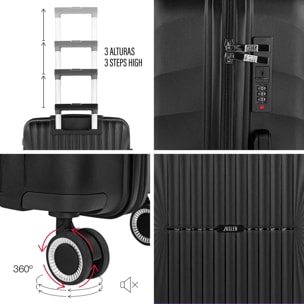 Juego De Maletas Rígidas Pp Jaslen Crawley Negro