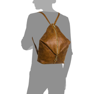 Lorena Bolso mochila Mujer.Piel auténtica Gamuza Lavado a la Piedra