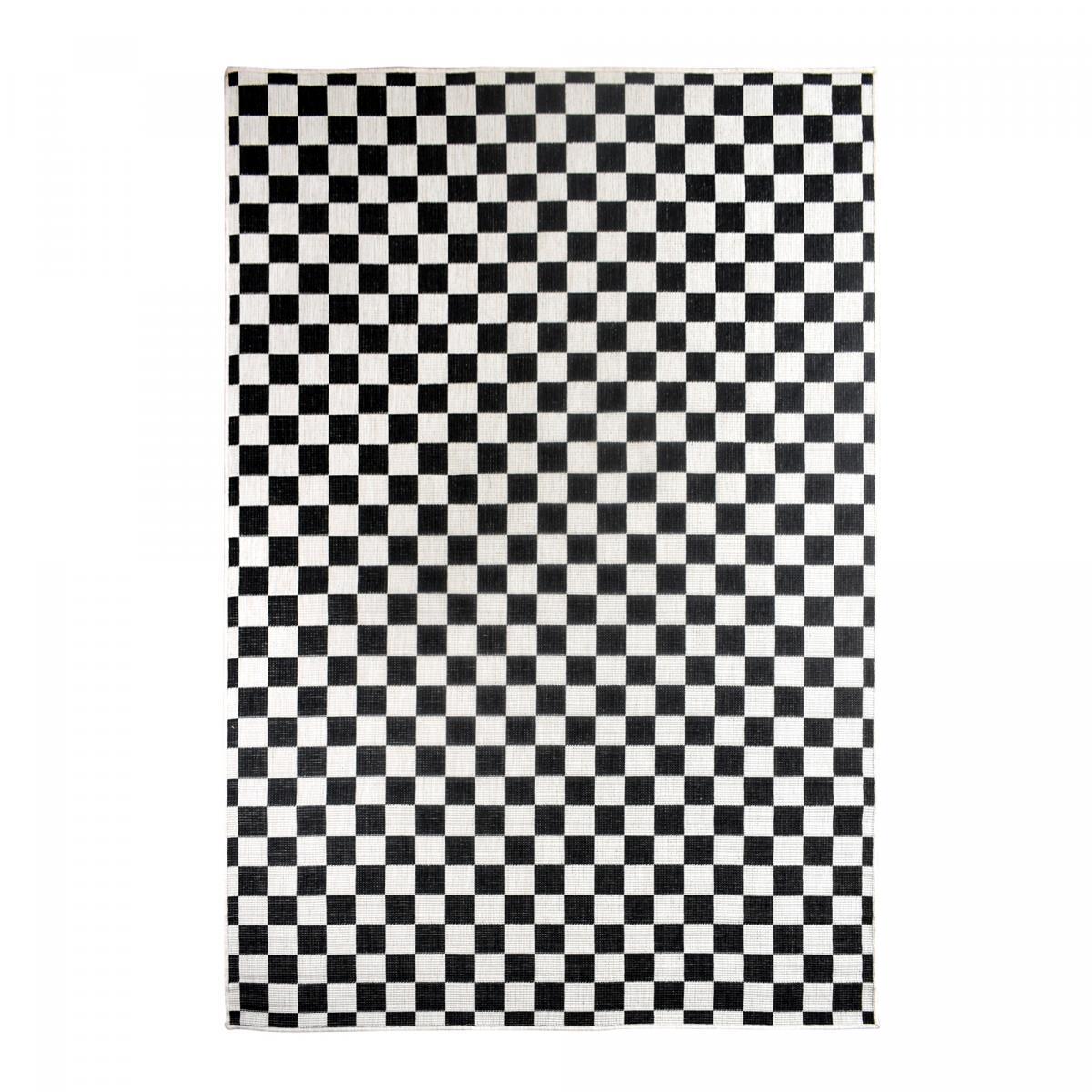 Tapis extérieur, kilim reversible motif damier EX1 DALMA