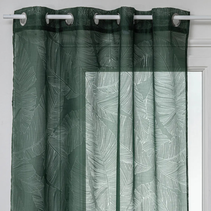 Voilage "Devo" vert cèdre 140x240cm