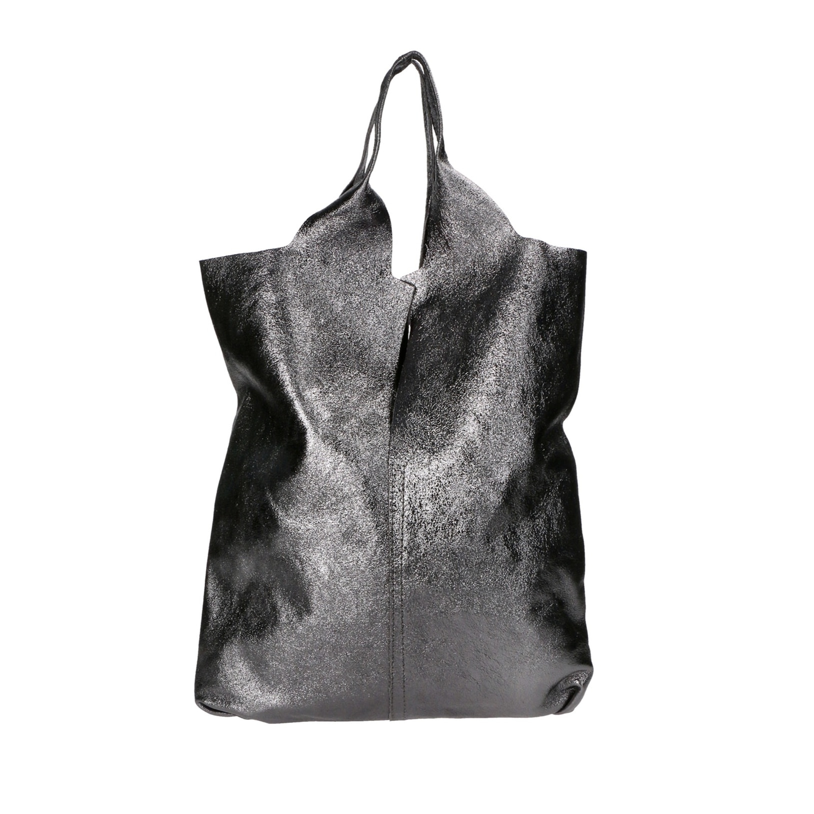 Borsa a spalla da donna - Modello Argenta - Pelle laminata - 44.0 x 38.0 x 3.0 cm