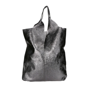 Borsa a spalla da donna - Modello Argenta - Pelle laminata - 44.0 x 38.0 x 3.0 cm