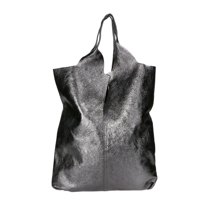 Borsa a spalla da donna - Modello Argenta - Pelle laminata - 44.0 x 38.0 x 3.0 cm