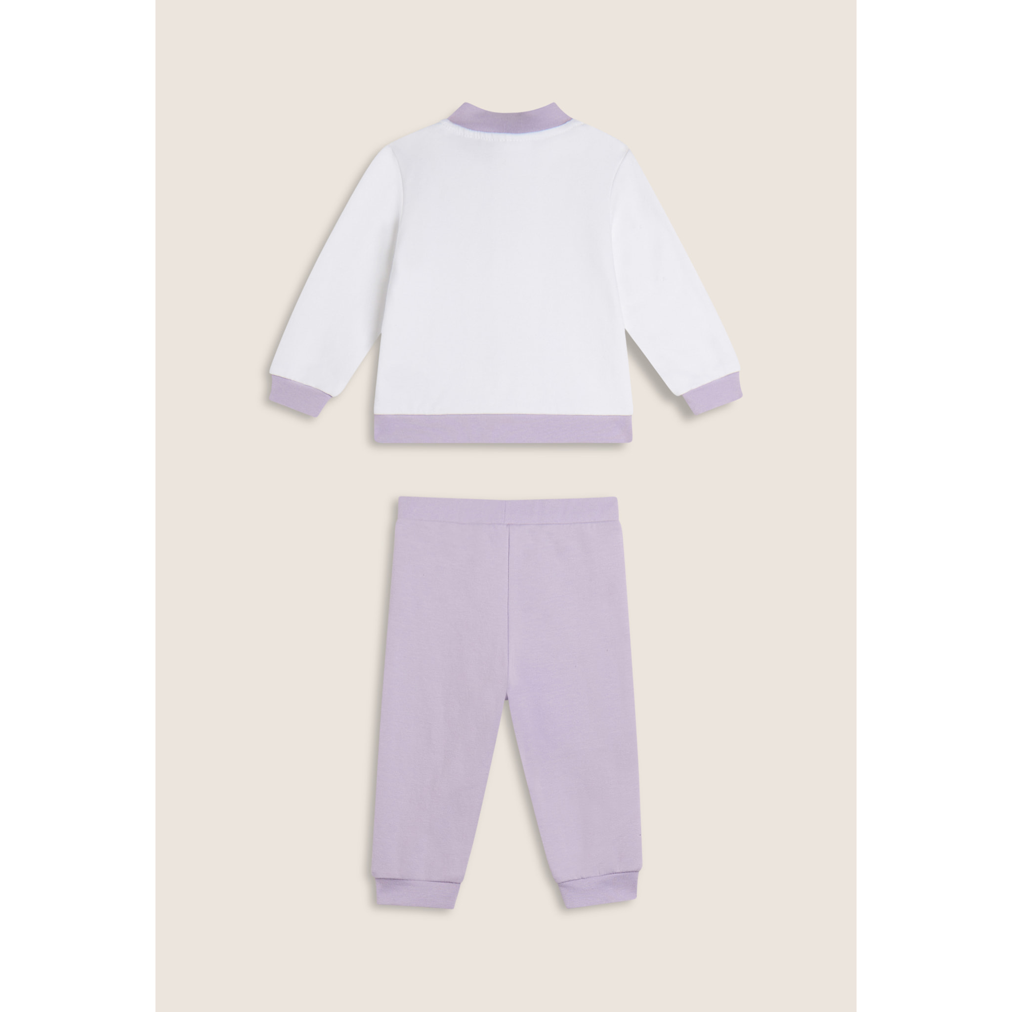 Tuta Baby in cotone elasticizzato con logo argento