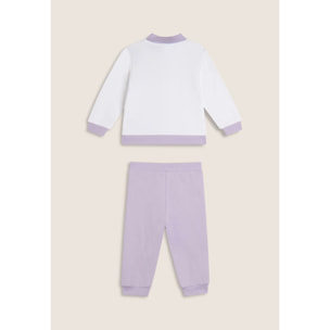 Tuta Baby in cotone elasticizzato con logo argento