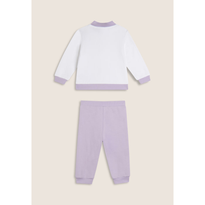 Tuta Baby in cotone elasticizzato con logo argento