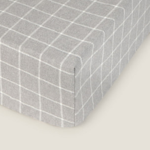 Bajera algodón franela cuadros Onfra color gris Franela de algodón