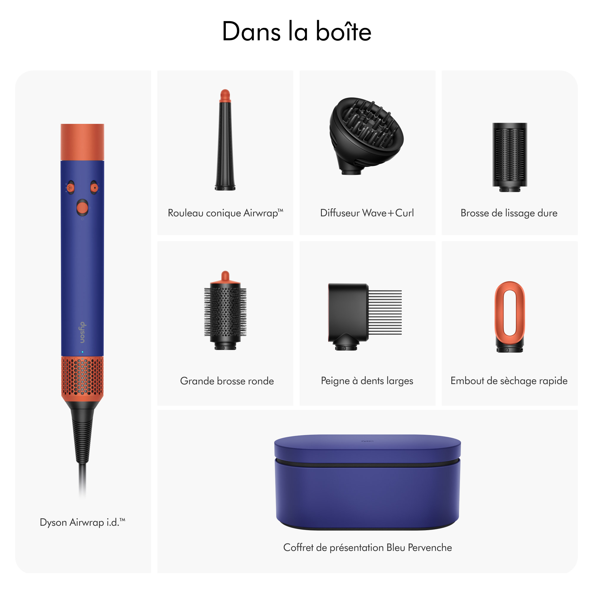 Dyson Airwrap i.d.™ bouclés à frisés (Bleu Pervenche/Topaze)