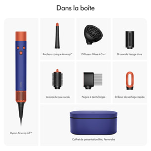Dyson Airwrap i.d.™ bouclés à frisés (Bleu Pervenche/Topaze)