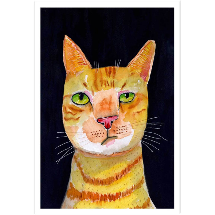 Affiche enfant chat roux  Affiche seule