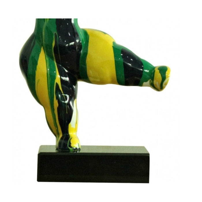 Statue femme figurine danseuse jaune /vert - FEMME