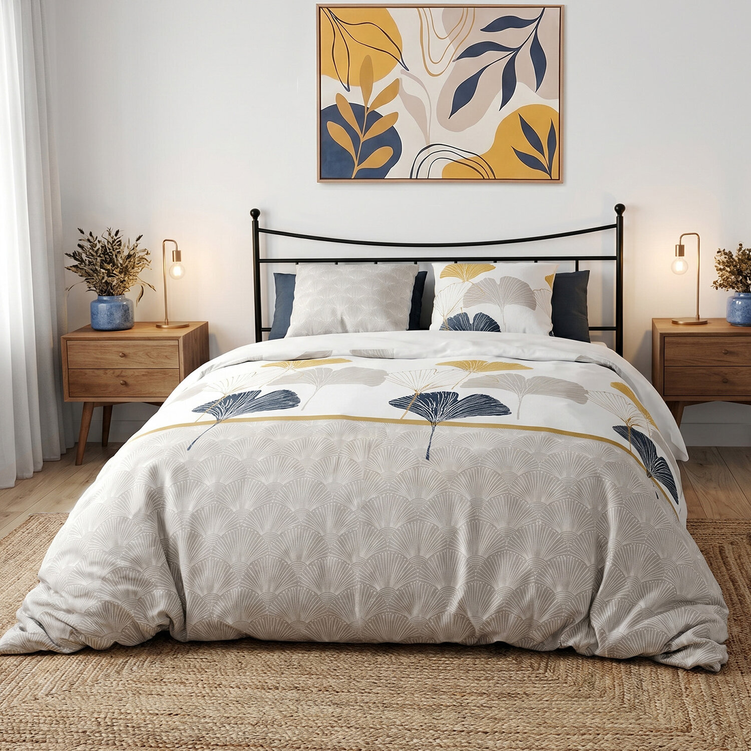 Parure Housse De Couette 3pcs 100% coton 57fils Mangae