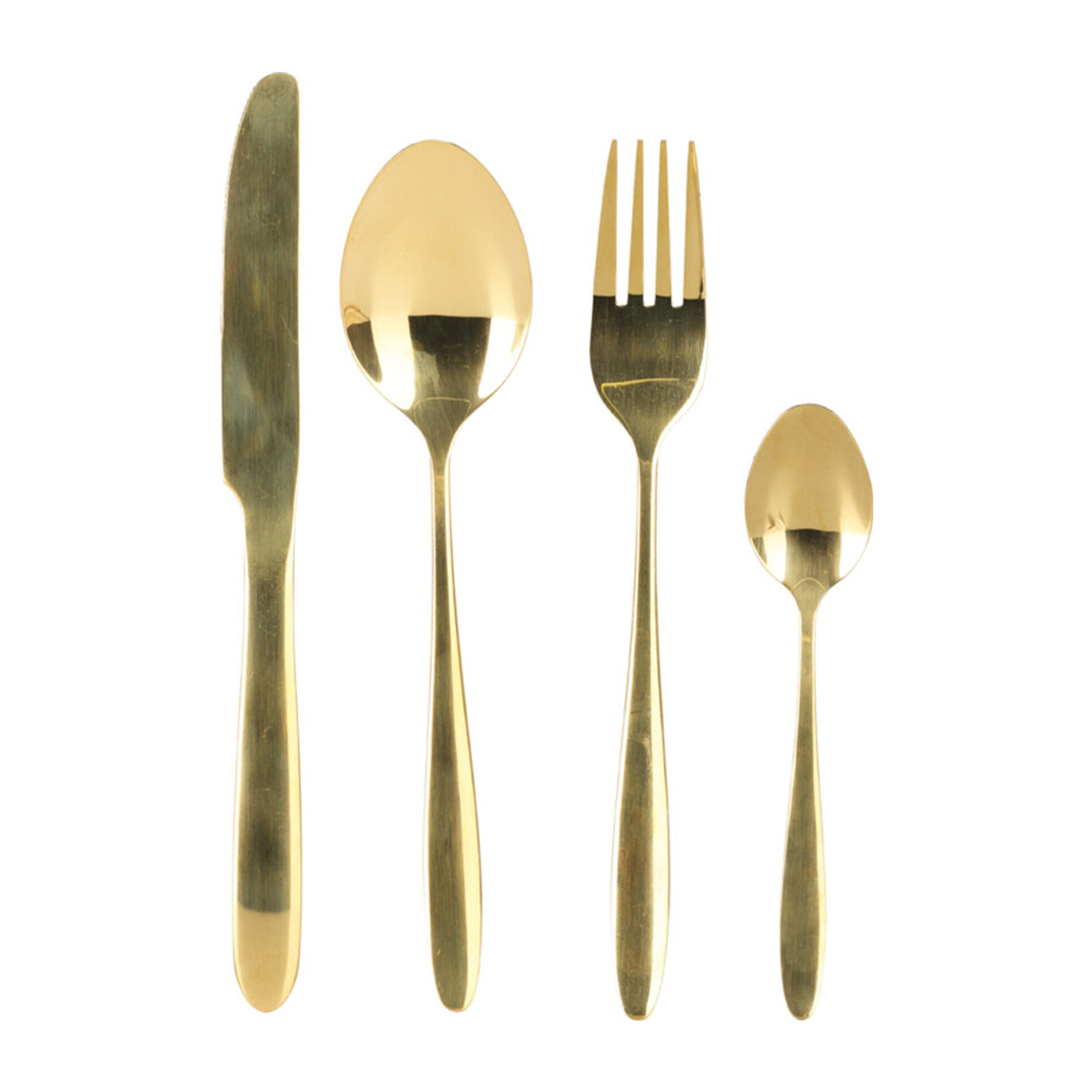 Juego de 24 Cubiertos de Acero Inoxidable con revestimiento dorado