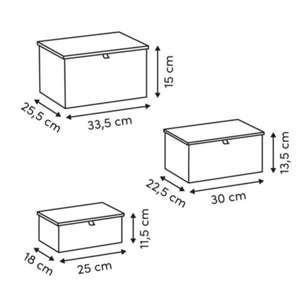 Lot de 3 paniers Stemy L25/30/33,5cm marron et beige