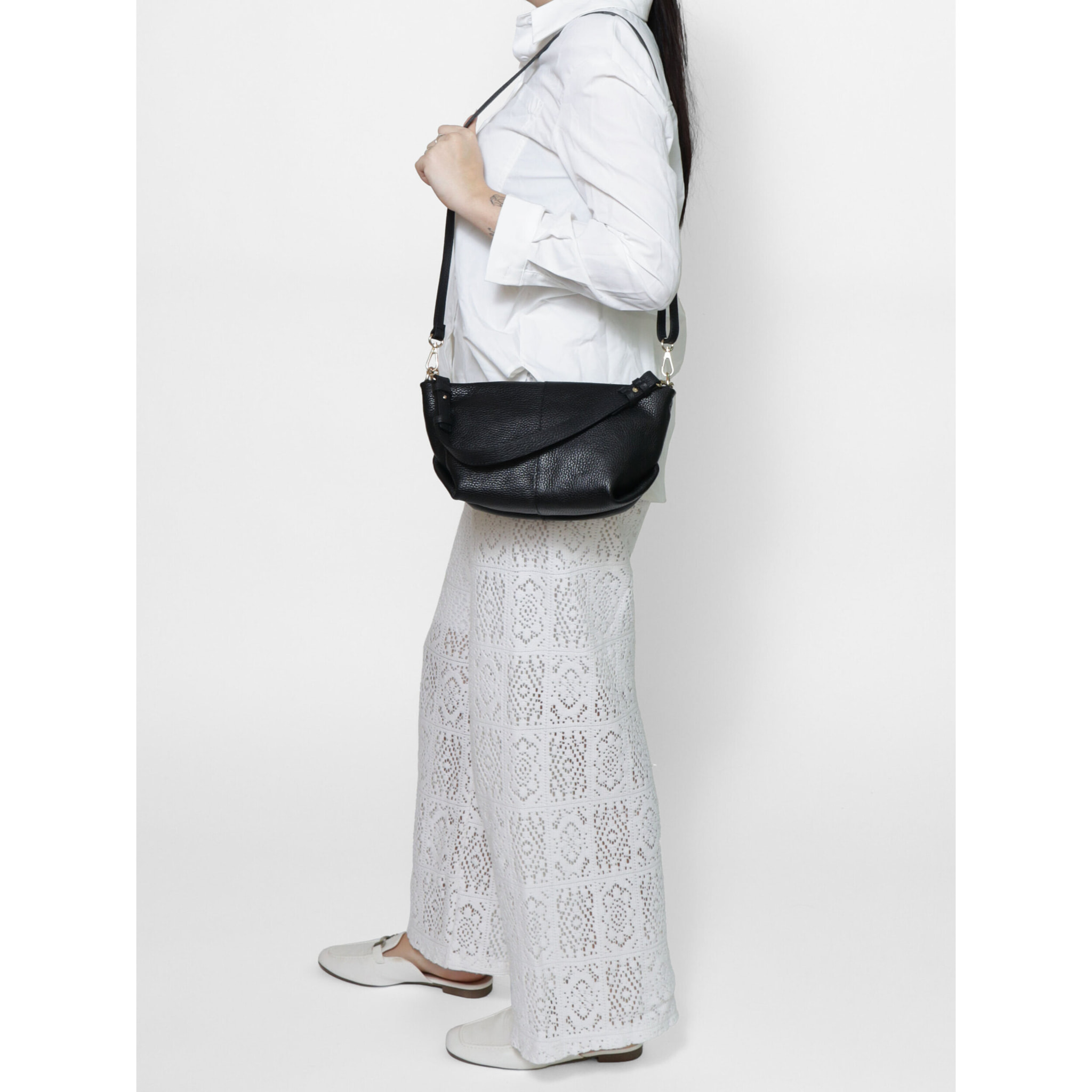 Borsa a spalla da donna In Vera pelle Made in Italy 30x15x12 cm