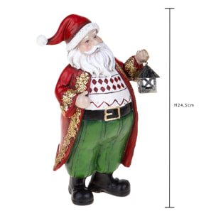 Babbo natale con lanterna - Pezzi 2 - ROSSO - Bianchi Dino SpA