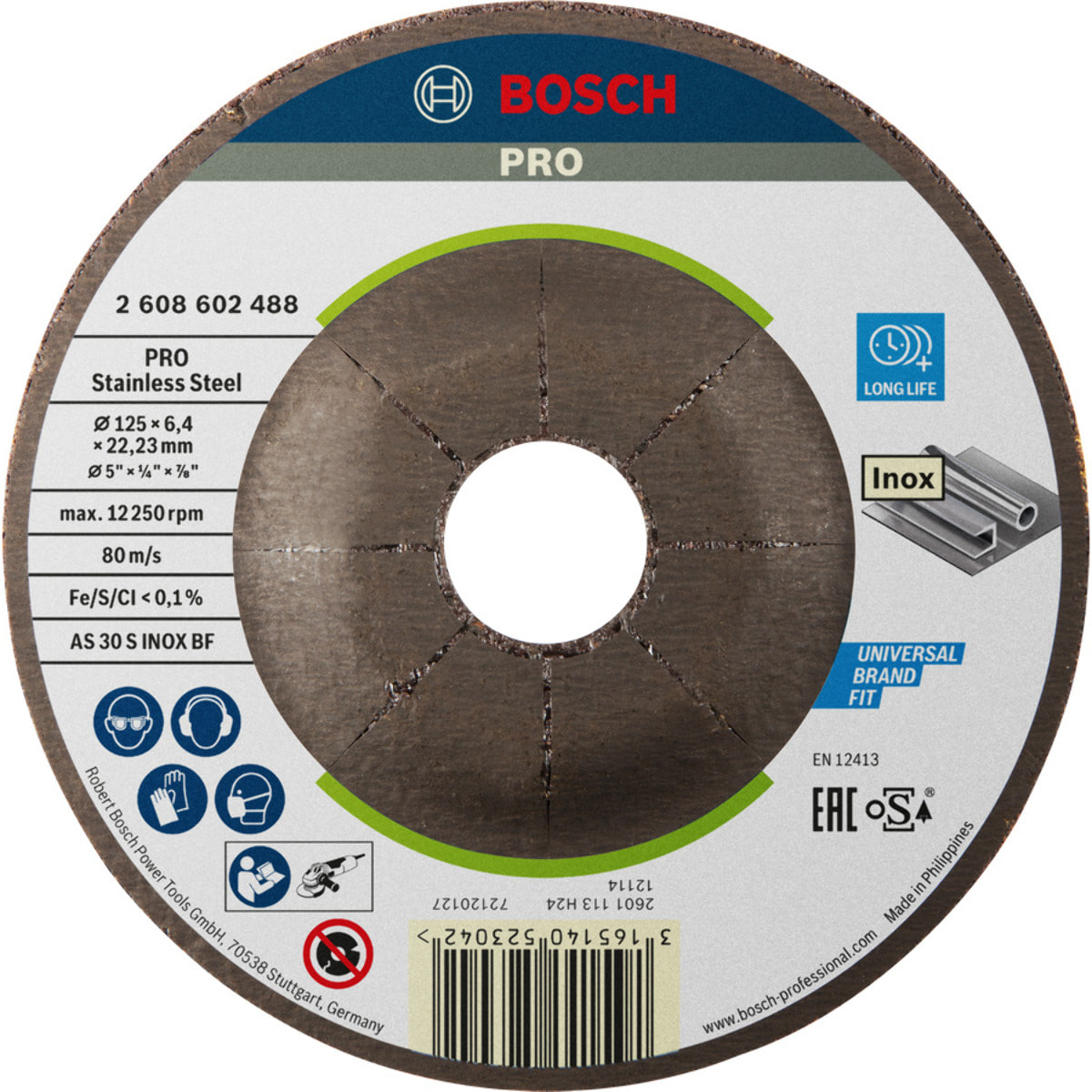 Disques à tronçonner deporté Expert Inox 125 x 6.0 mm - BOSCH - 2608602488