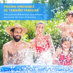 Piscina Hinchable Familiar 4.000 Litros Ø274x76 cm para 3-4 Adultos Niños Azul