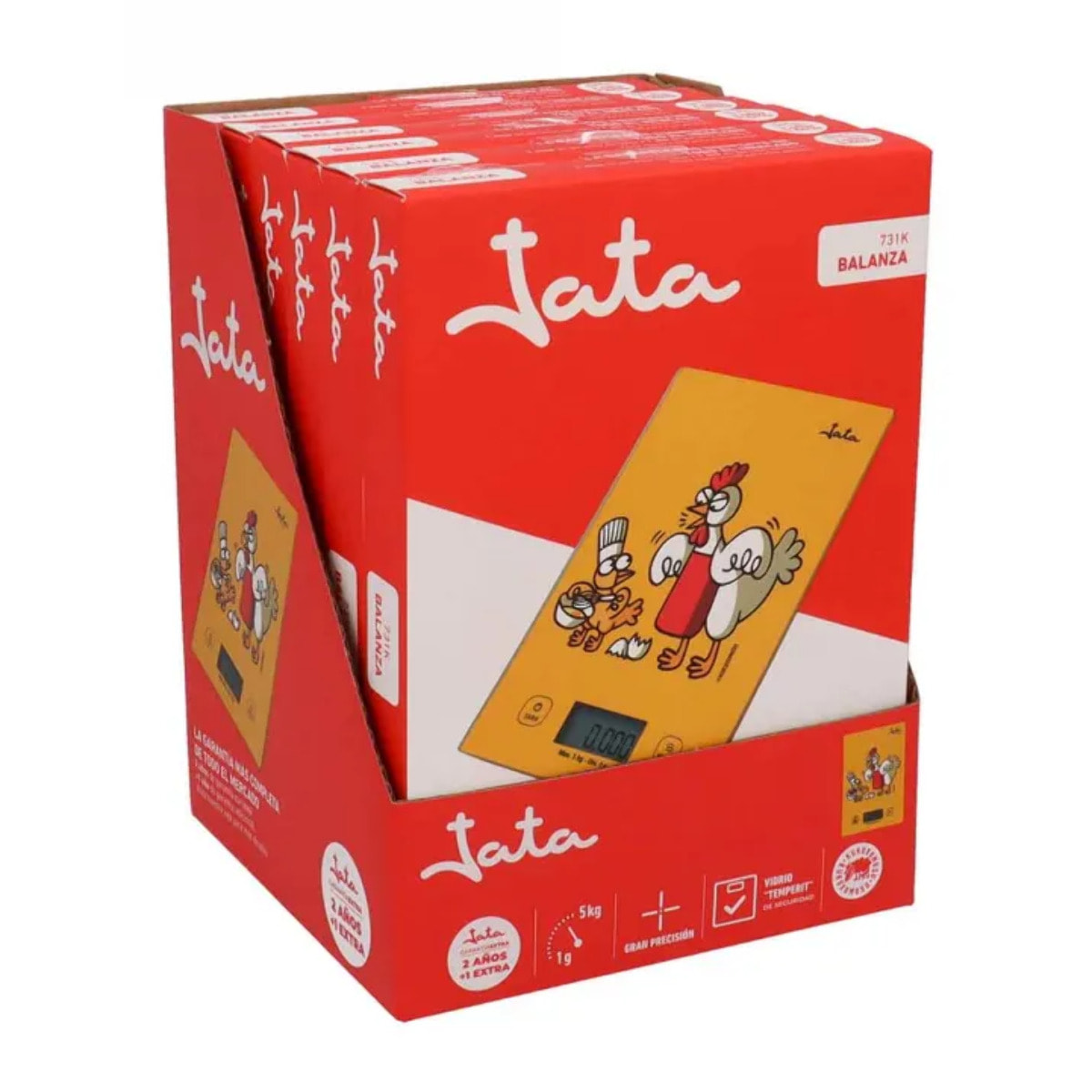 Báscula de cocina JATA 731K hasta 5 kg. Alta precisión. Función de tara. Visor LCD