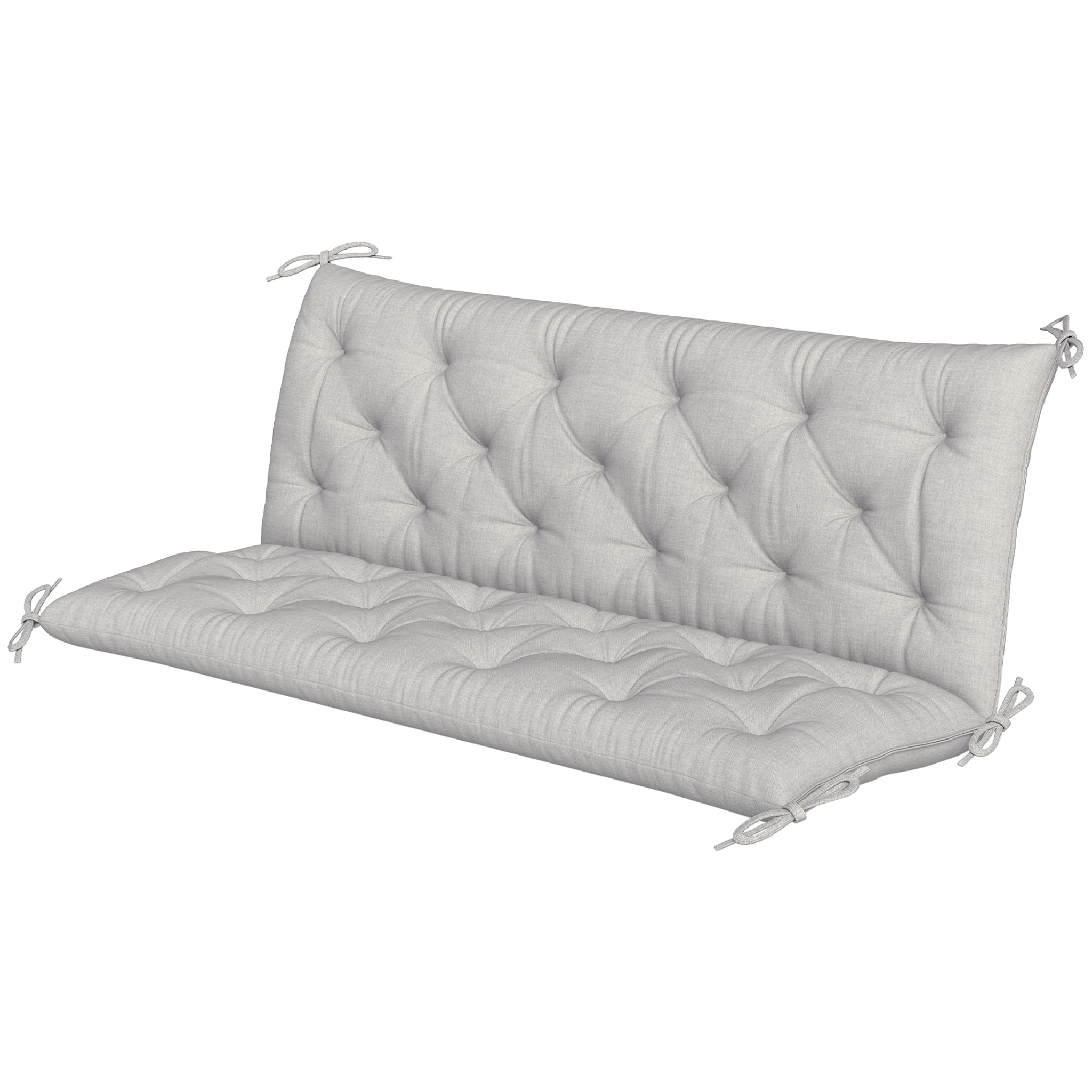 Coussin matelas assise dossier pour banc de jardin balancelle canapé 3 places grand confort 150 x 98 x 8 cm gris