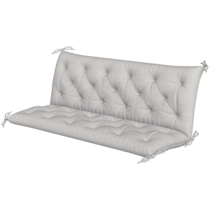 Coussin matelas assise dossier pour banc de jardin balancelle canapé 3 places grand confort 150 x 98 x 8 cm gris