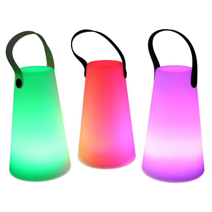 Lampada led in plastica ricaricabile multicolor tondo cmø12h20