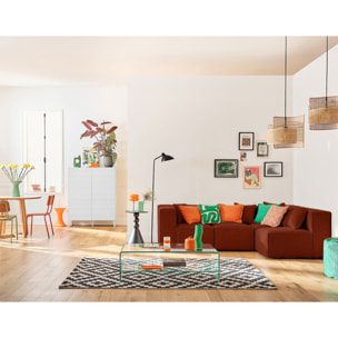 Arty - canapé modulable d'angle droit 5 places - en tissu mailles 3D - Terracotta