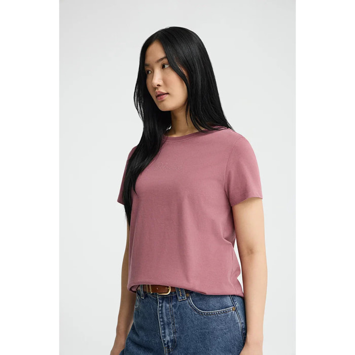 Maglietta rosa retro a maniche corte con brillantini Polo Club