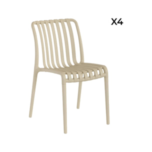 Chaise de jardin empilable plastique (lot de 4) AGATHE CHAISES