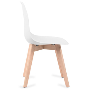 Pack 6 sillas de comedor blanco diseño nordico tulip con patas madera