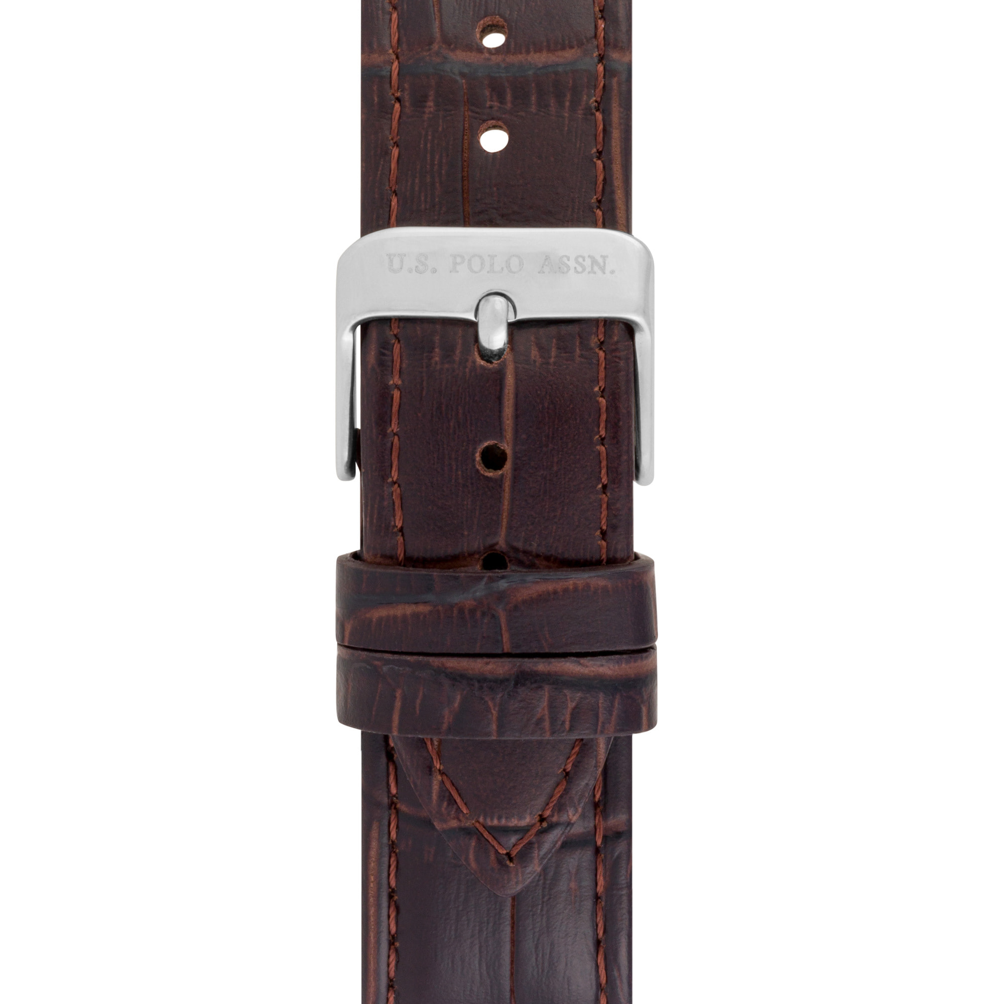 Orologio U.S. Polo Assn. in pelle marrone