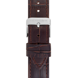 Orologio U.S. Polo Assn. in pelle marrone