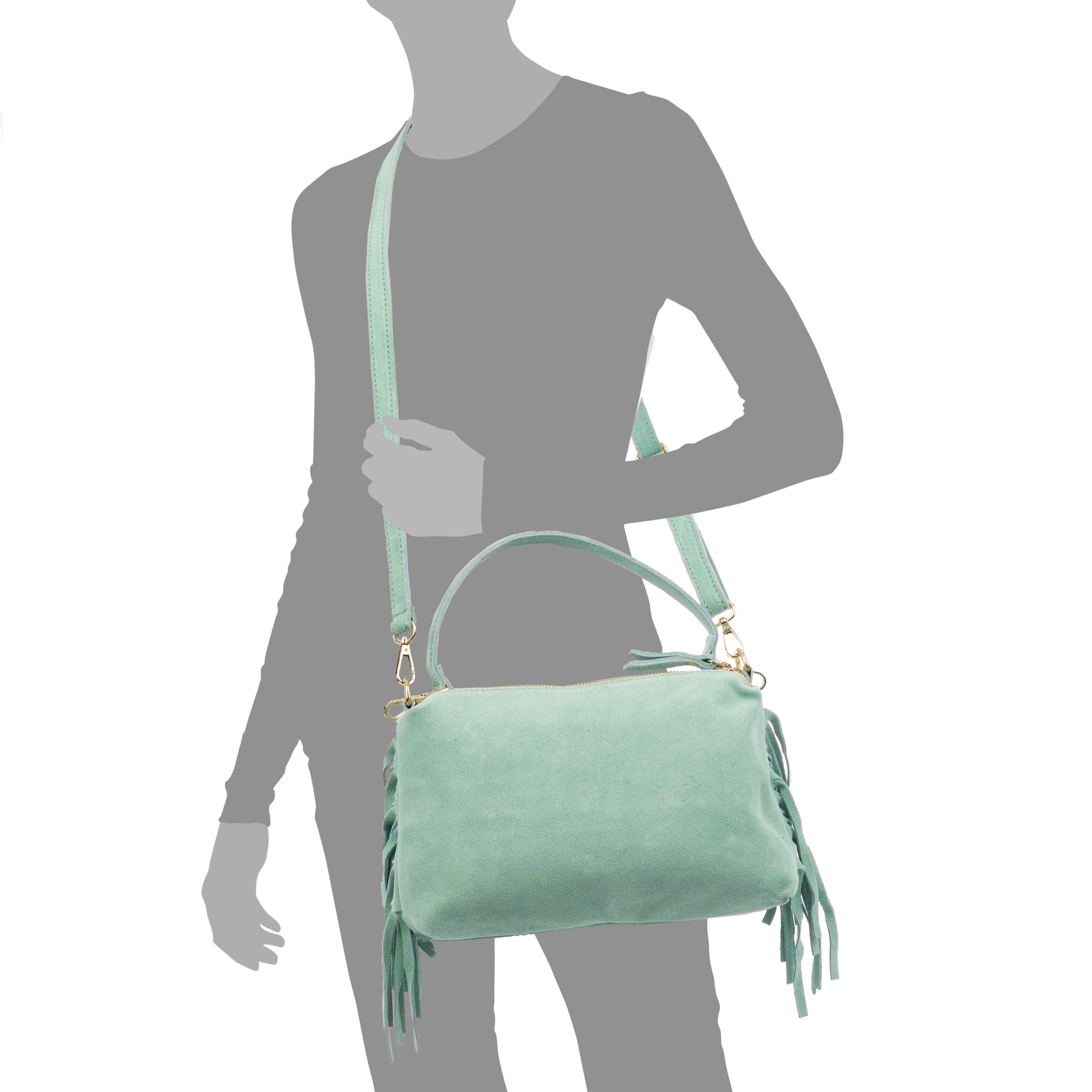 Benedetti Borsa a spalla Donna. Pelle autentica Suede