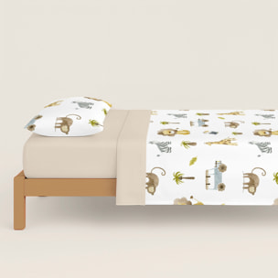 Cool Kids - Funda Nórdica Estampada - Infantil - Cierre Solapa - 100% Algodón - Incluye 1 Funda de Almohada - Serengeti