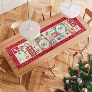 Runner Natalizio 40x140 cm Christmas Patchwork Gobelin Jacquard