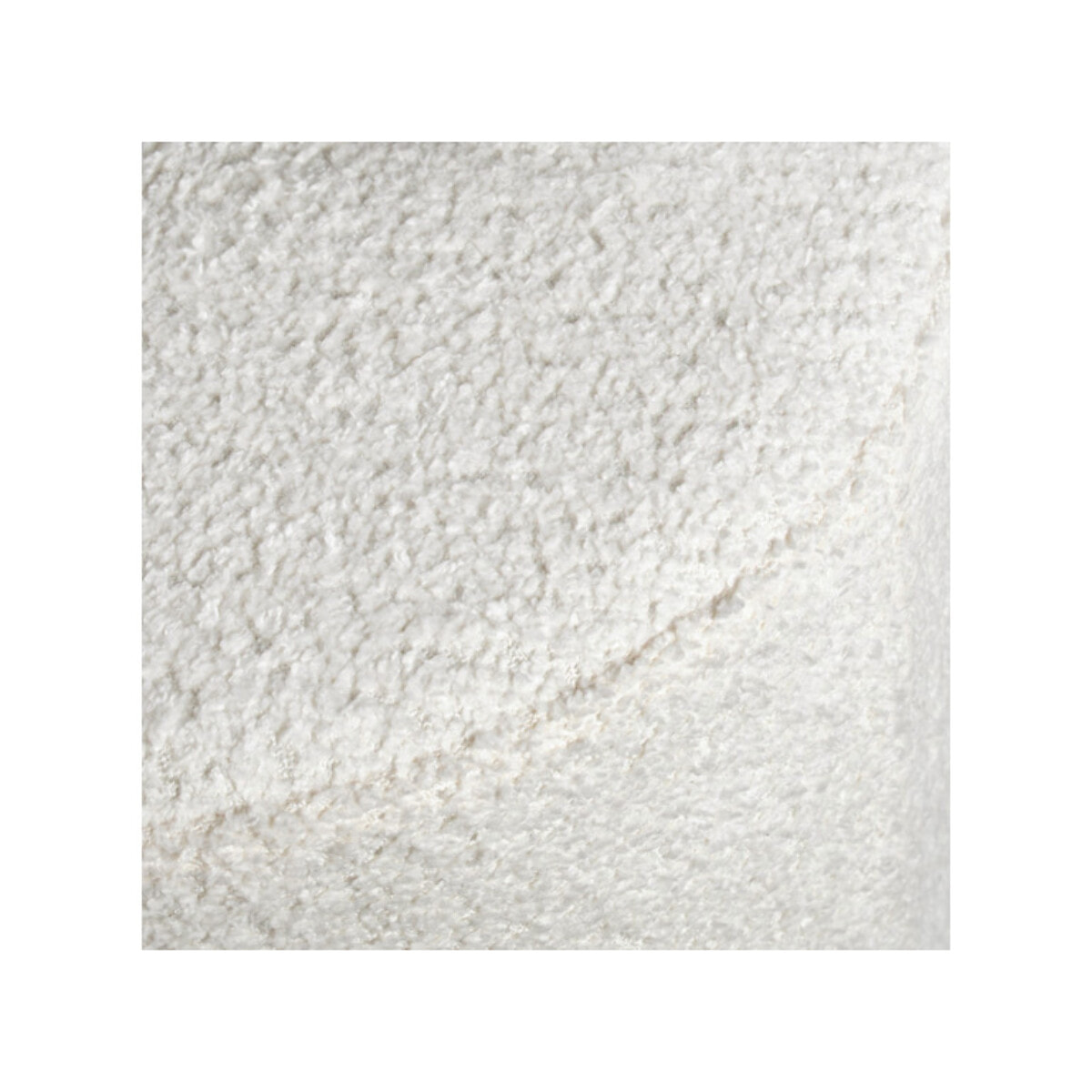 Pouf et repose pied 41cm cylindrique en tissu bouclette blanc - TUBE