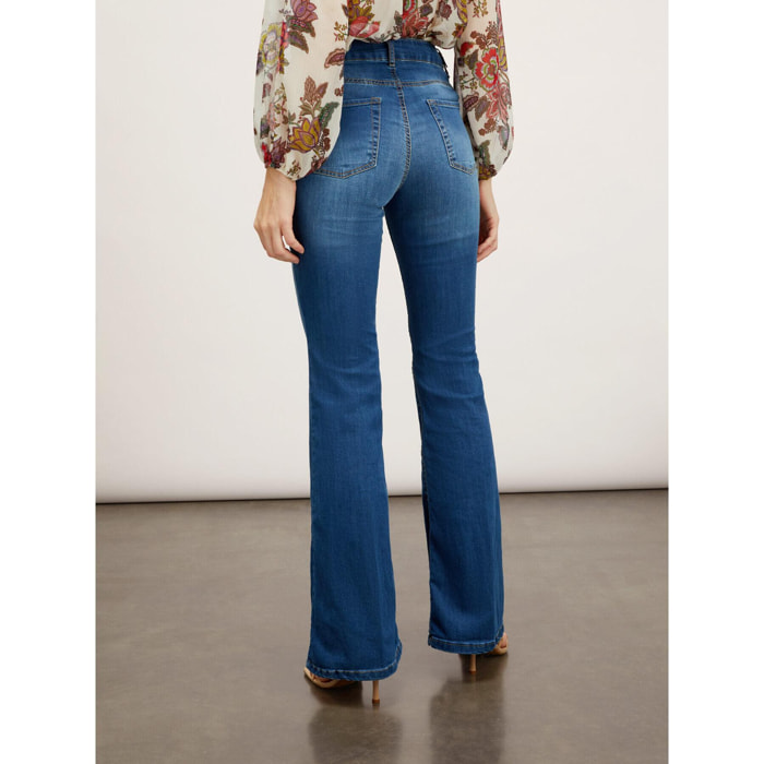 Motivi - Jeans flare con motivo bottoni - Blu