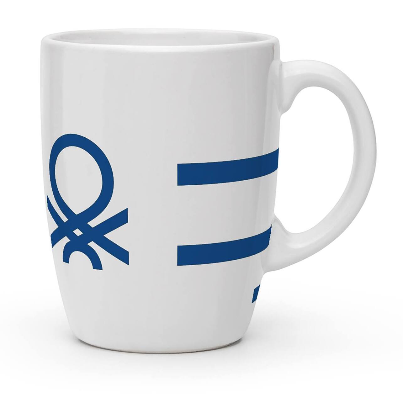 Set de 2 tazas de 350ml de porcelana con logo azul de benetton