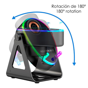 Altavoz H68 con tecnología de inducción inteligente que amplifica el sonido al colocar el móvil encima. Con Bluetooth, carga inalámbrica de 15W y luces LED multicolor.