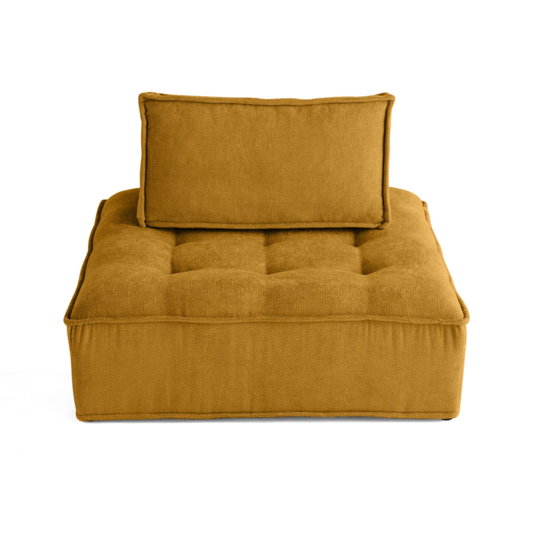 Marisol - module d'assise - velours texturé - Jaune